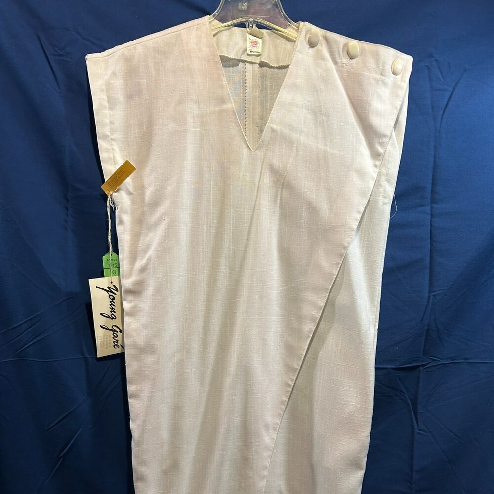 Vintage Young Gare White Summer Dress ~ Asymmetrical ~ Women's Size 10